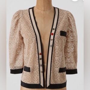 COREY LYNN CALTER Sheer Lace Jacket Cardigan 'It's in the Details' Anthropologie